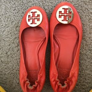 Orange Tory Burch Flats
